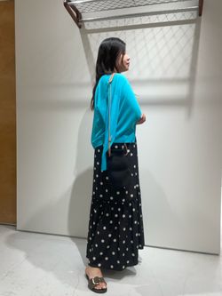 一部店舗+WEB限定》ドットティアードキャミソールワンピースの