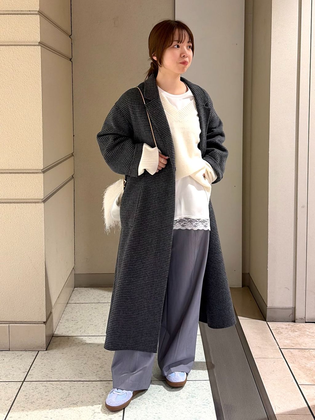 souple wool ダブルフェイスロングコートのコーディネートスナップ