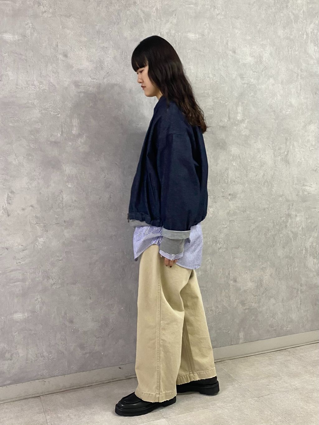 journal standard luxe 【APRIL】デニムブルゾン 10OZデニム イージーブルゾンのコーディネートスナップ（A.S