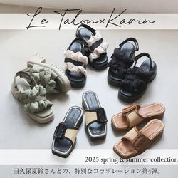 letalonフリルクロススリングバックサンダル　田久保夏鈴さんコラボ　M LE TALON 田久保夏鈴コラボ フリルクロススリングバックサンダル（M）