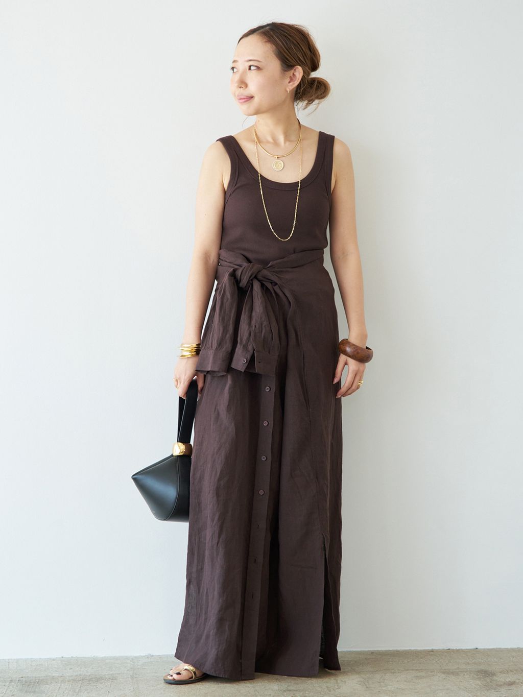 予約》*Linen ワンピースのコーディネートスナップ（MIO）｜Deuxieme