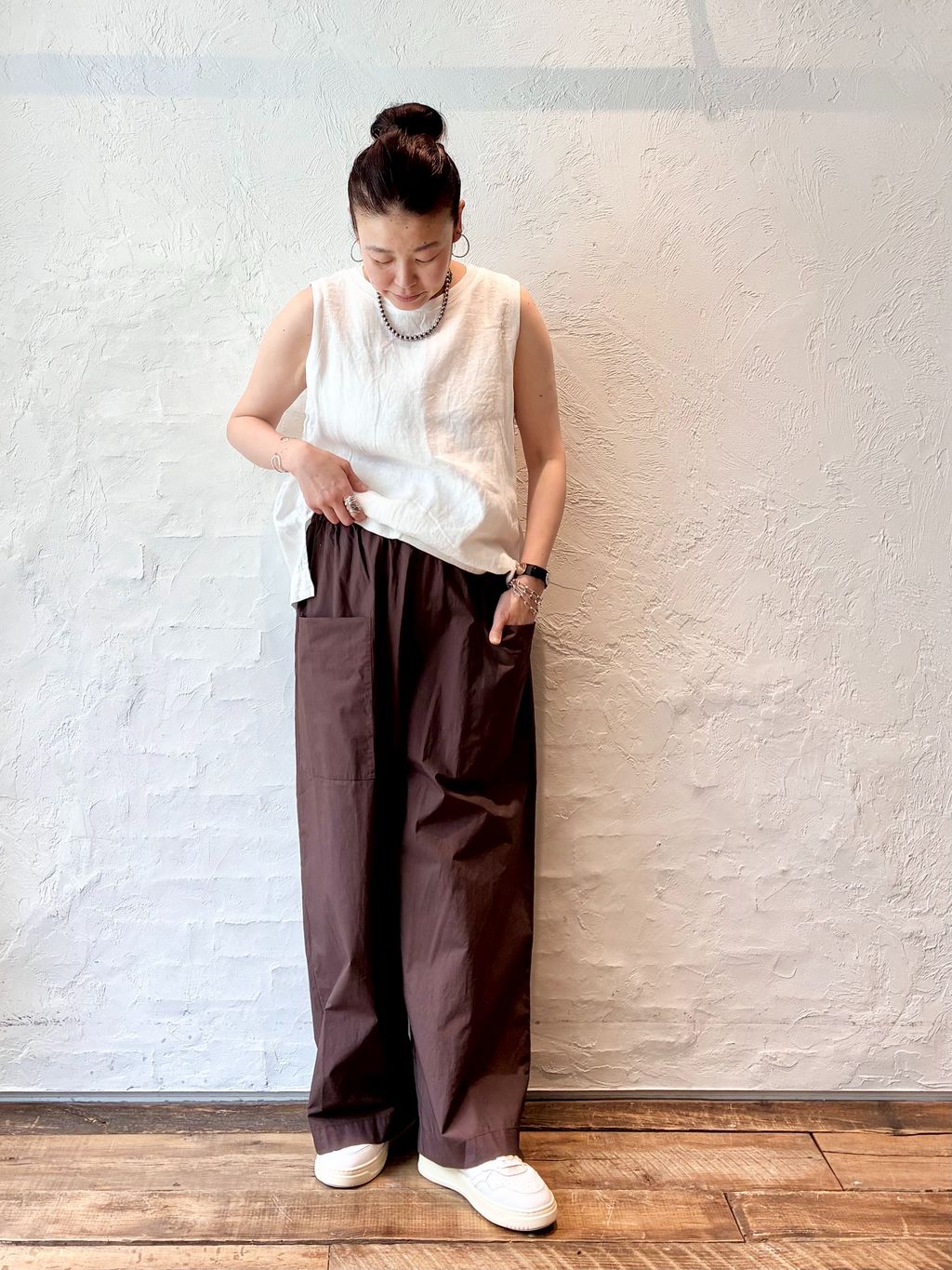 Khadi＆Co/カディ&コー】ORGANDY DOTS JACKETのコーディネートスナップ