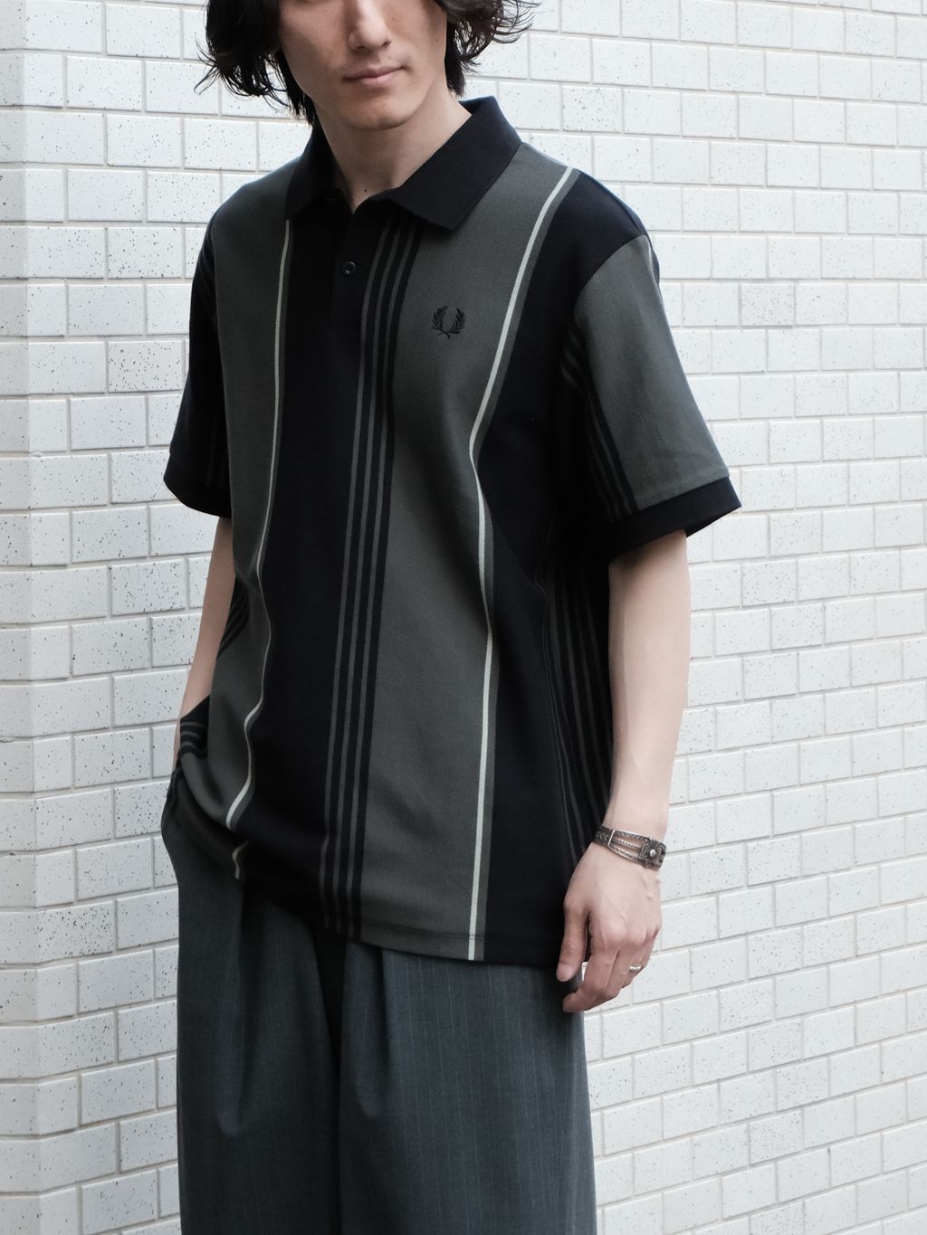 FRED PERRY / フレッドペリー 別注 ストライプ ピケ ポロシャツの