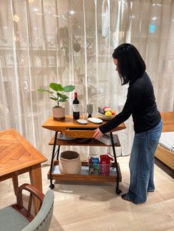 大型商品》WARNER DINING TABLE-S herringbone ワーナーダイニング
