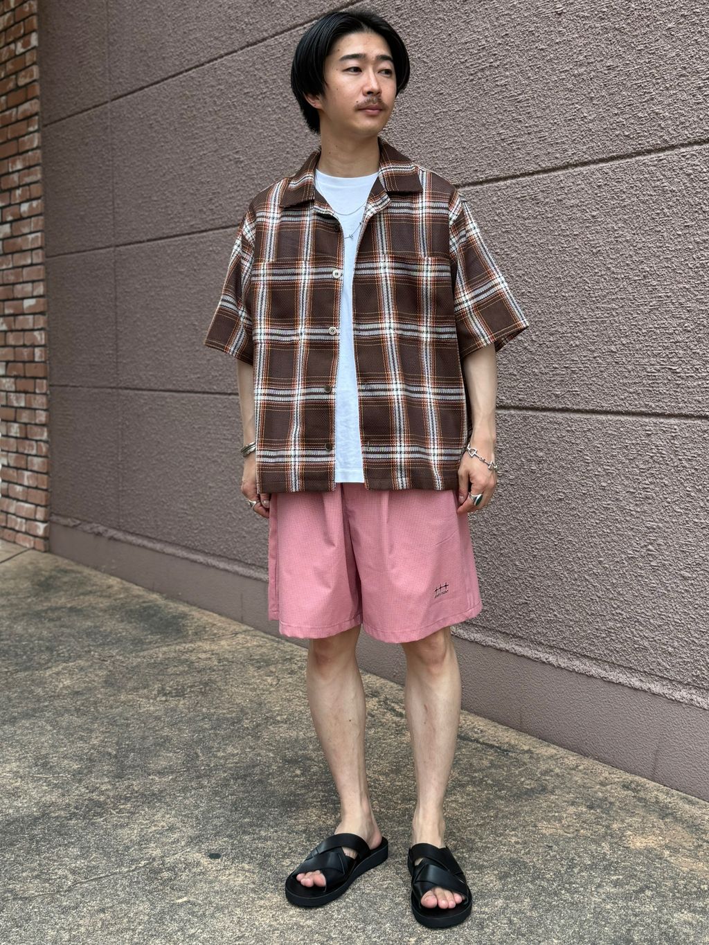 【すけ】清春着用　デッドストック　USA製　８０s　CCX　メッシュ ビッグチェックメッシュシャツのコーディネートスナップ（KOUKI）｜B.C