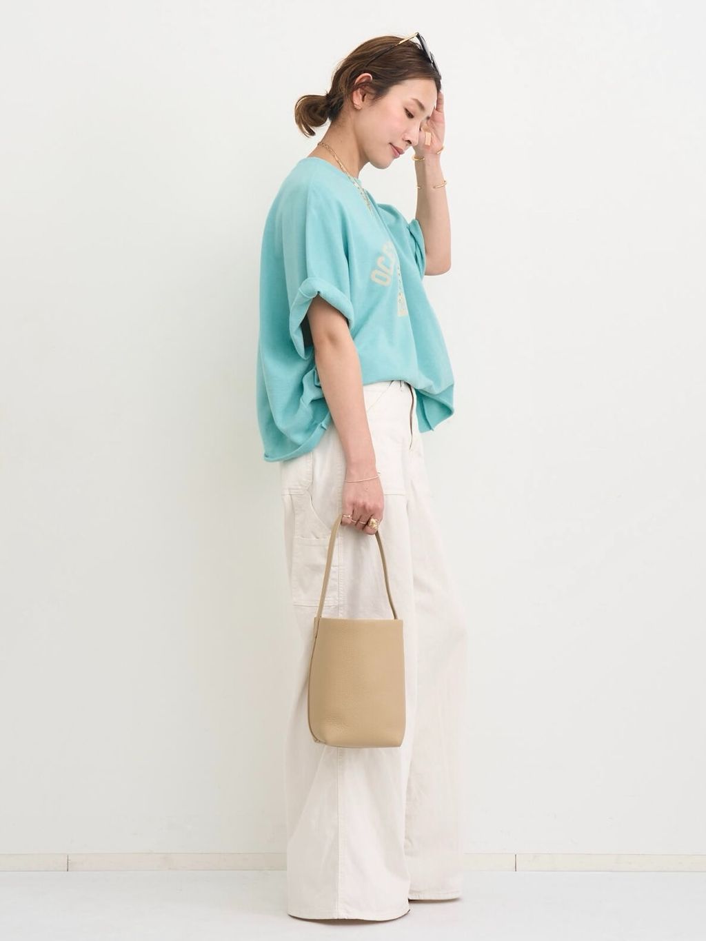 AMERICANA/アメリカーナ】 Short Sleeve Cut Off Sweatの