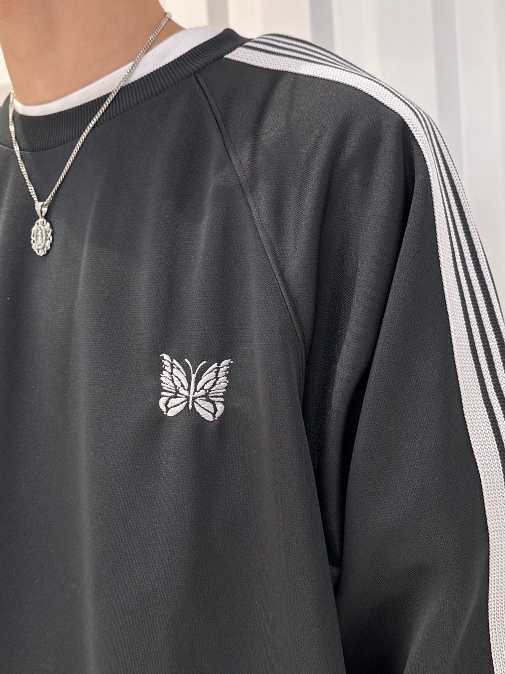 NEEDLES/ニードルズ Track Crew Neck Shirt - Poly Smoothの