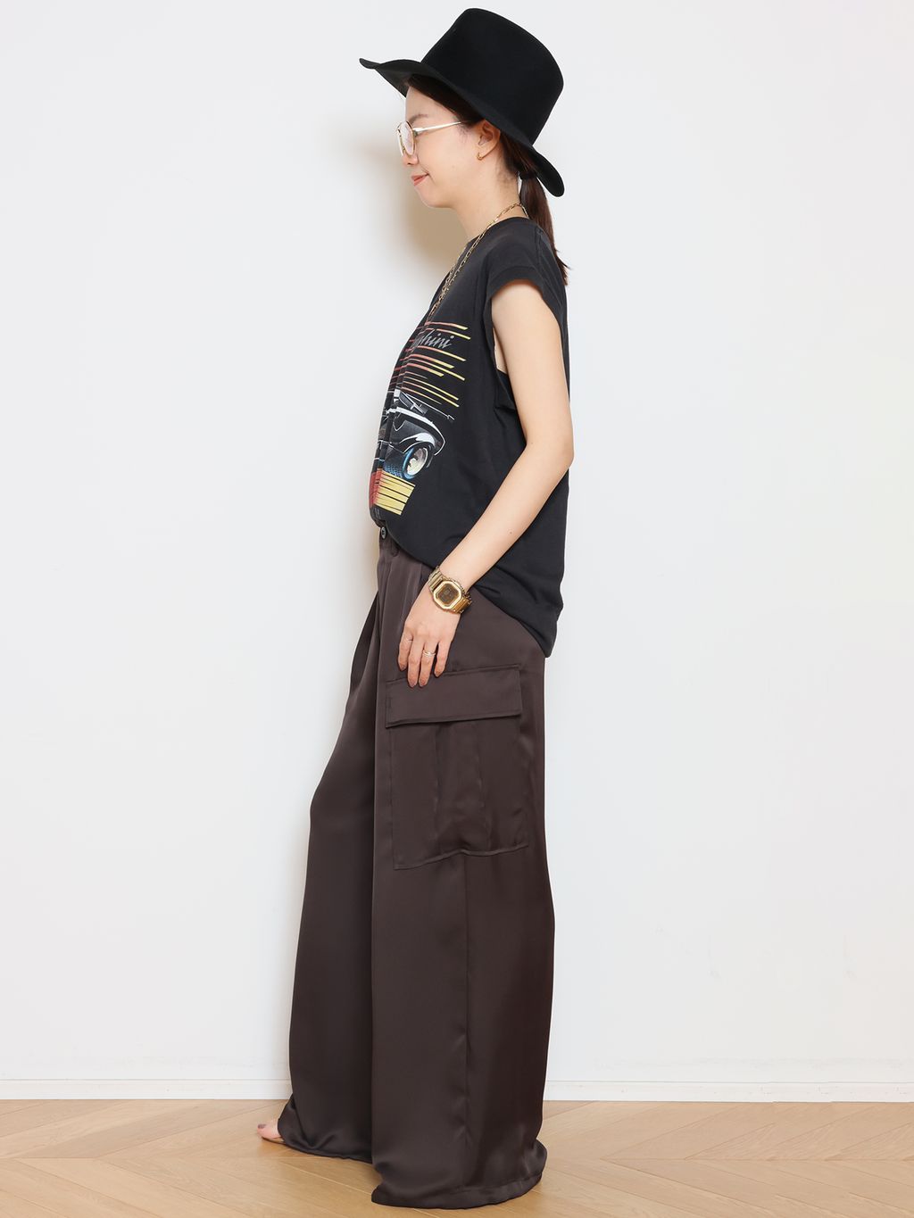 Col Pierrot/コル ピエロ】Satin cargo パンツのコーディネート