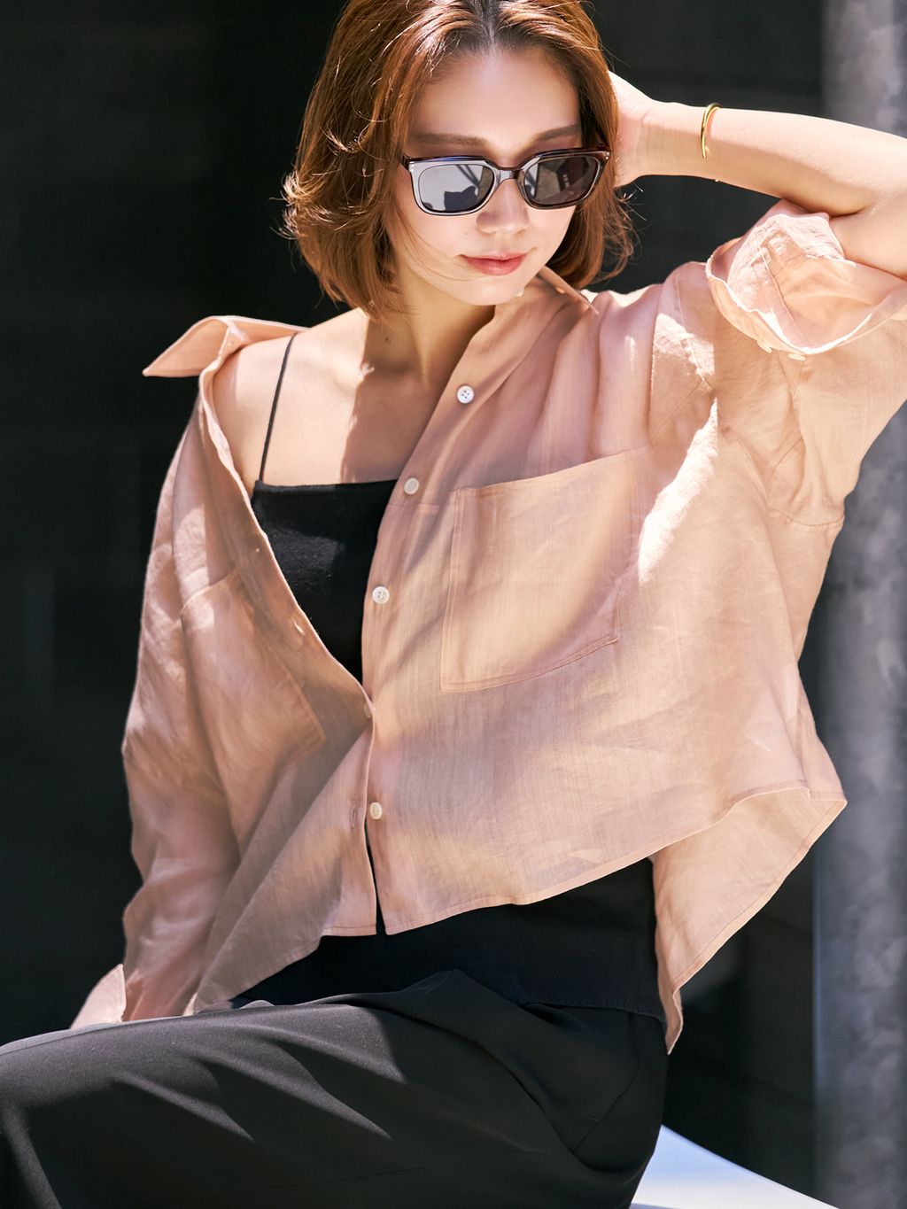 追加予約》RAMIE LYOCELL CROPPED シャツ 3のコーディネートスナップ