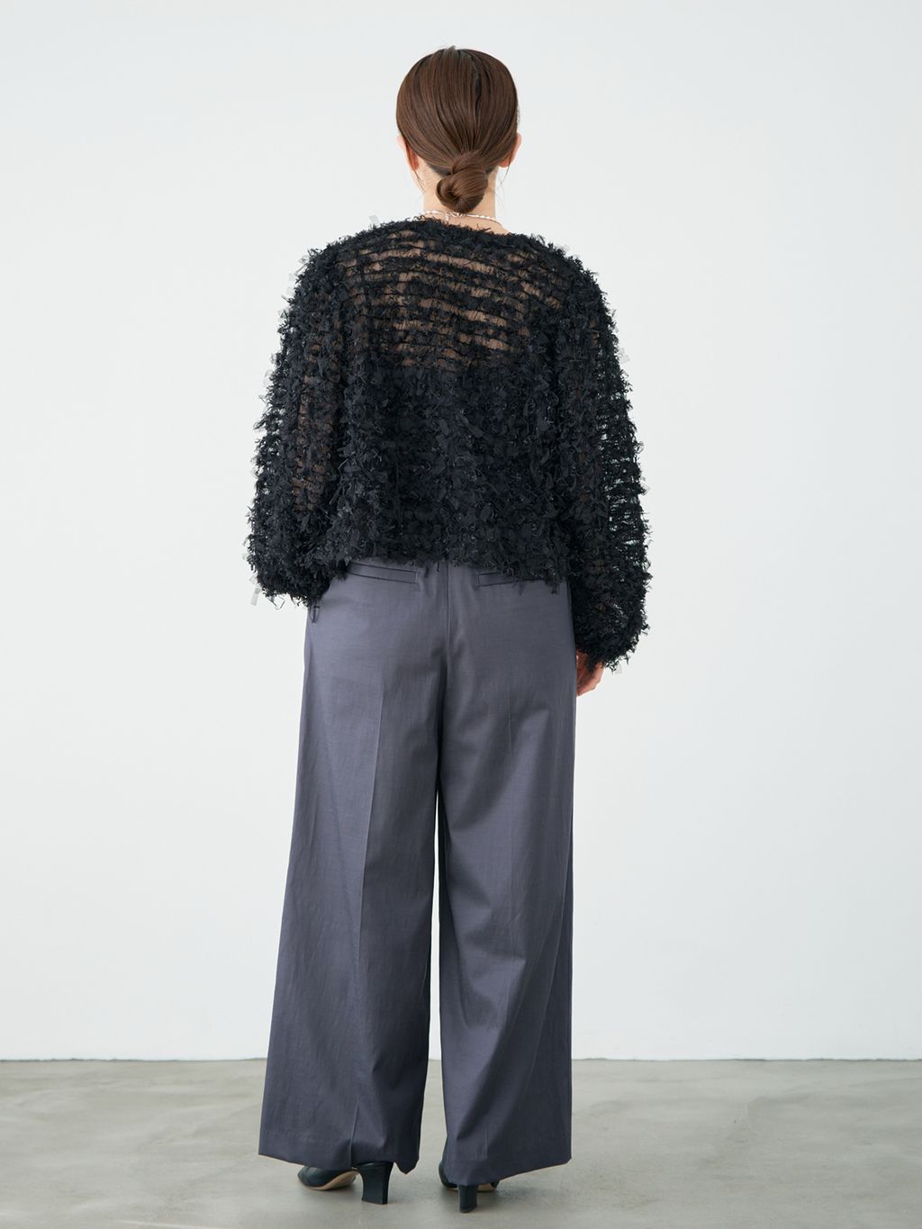 追加予約》チュールテープ カーディガンのコーディネートスナップ