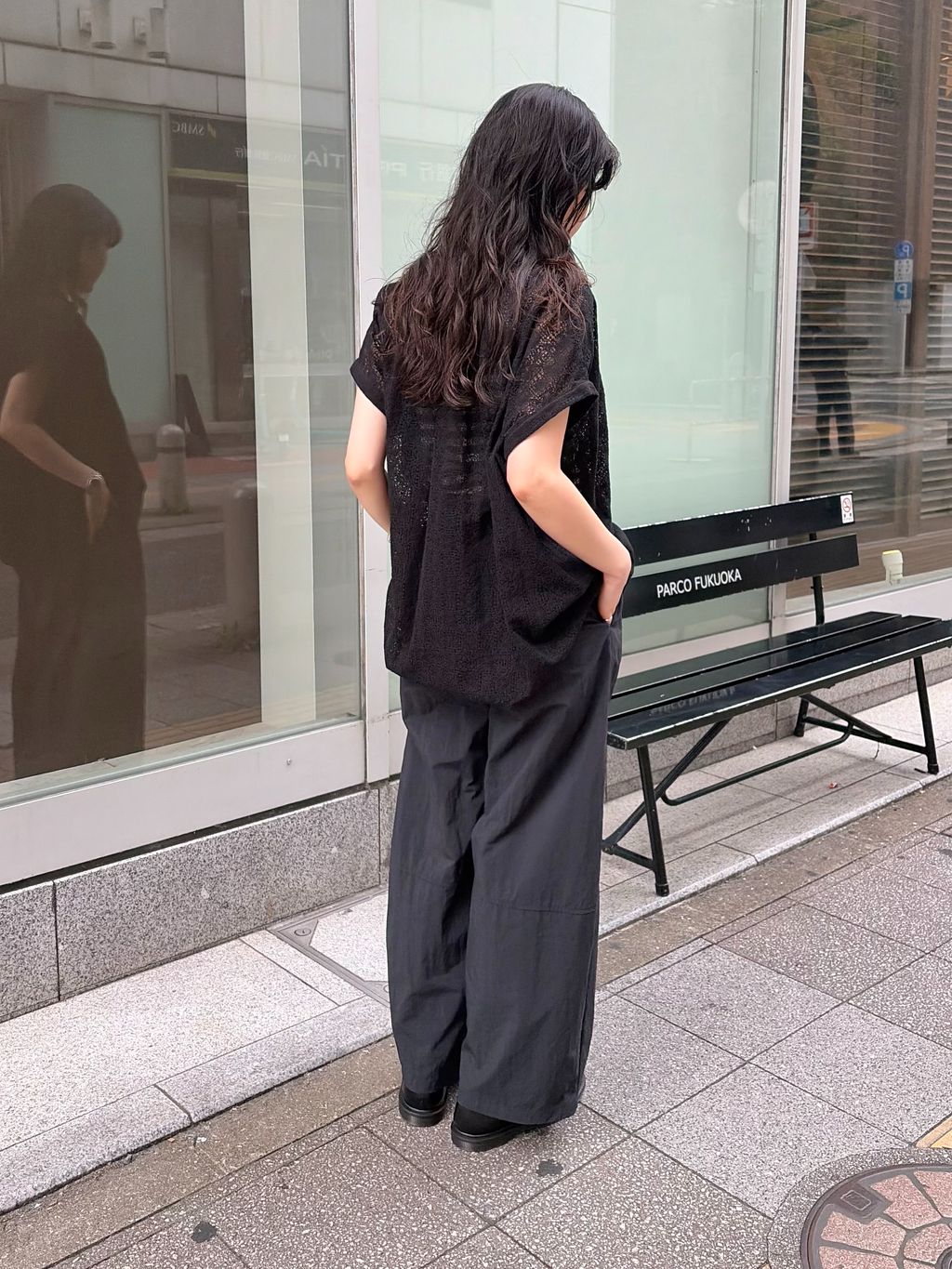レースタックボリュームシャツのコーディネートスナップ（YURA