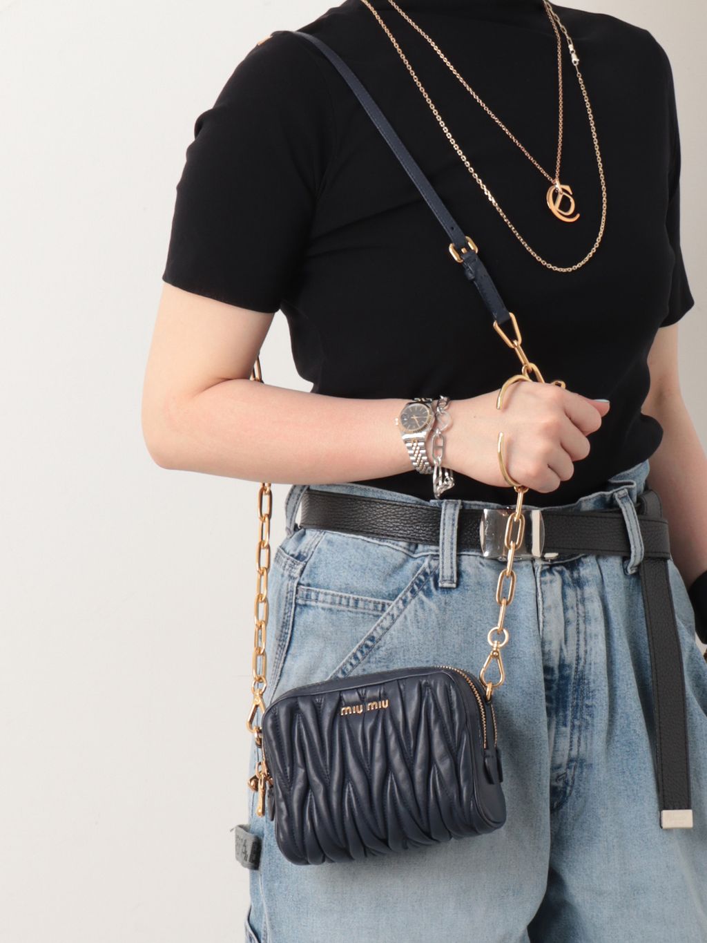 MIU MIU/ミュウミュウ】Matelasse shoulderのコーディネートスナップ