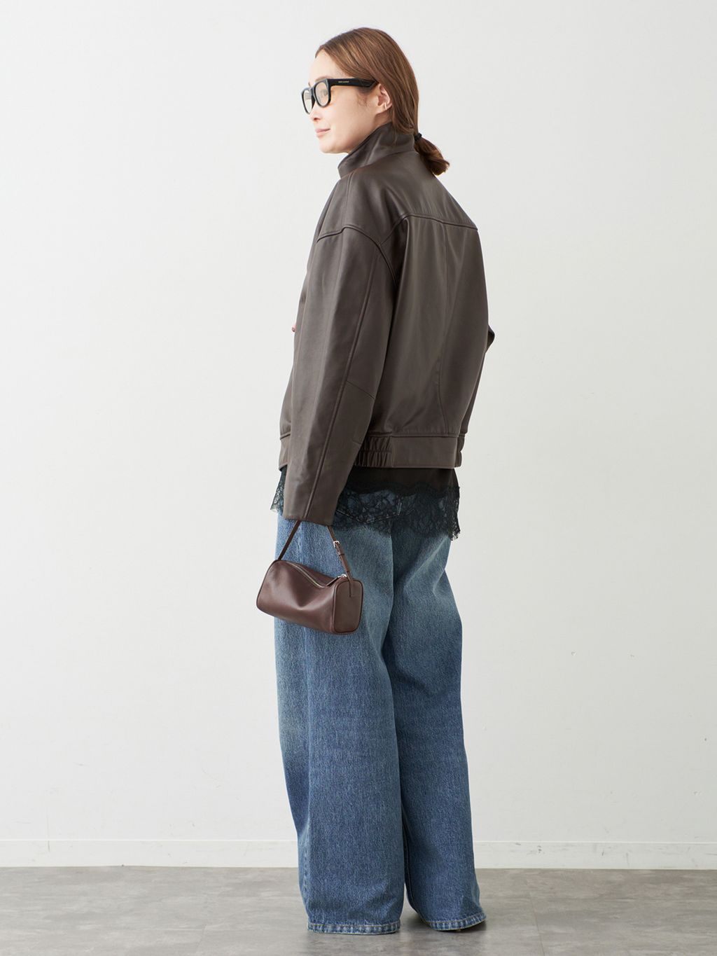 Stand Collar レザーブルゾンのコーディネートスナップ（MIZU
