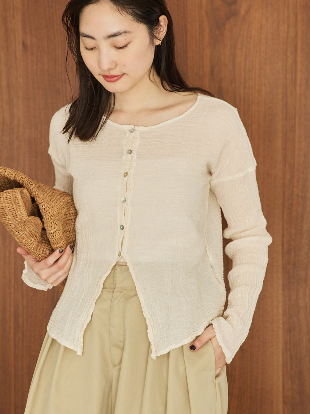 追加予約》R'IAM Super wide CHINO パンツ 2のコーディネートスナップ