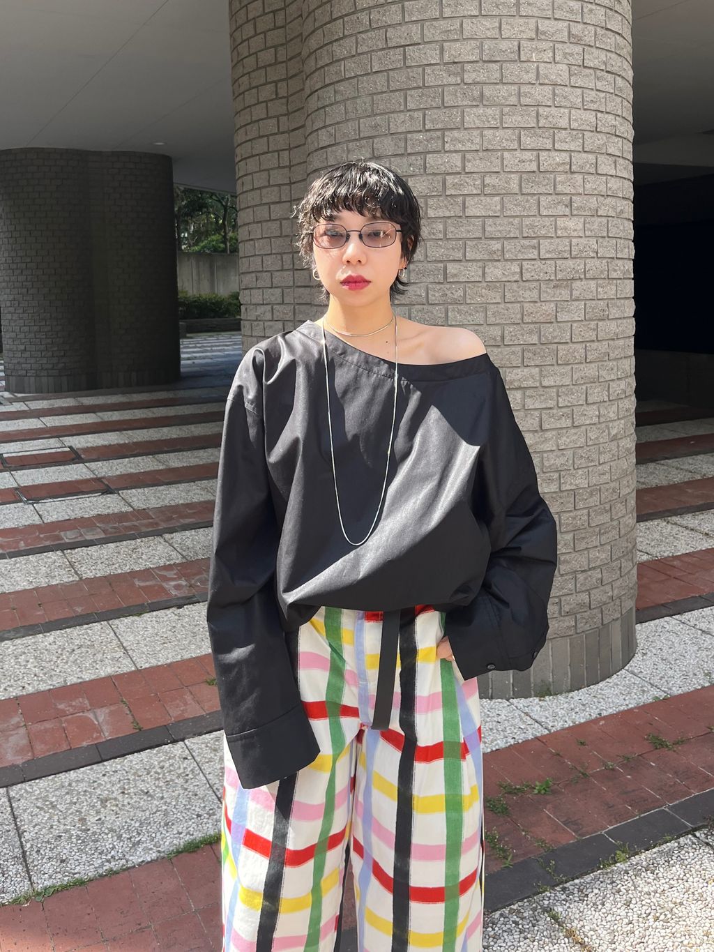 TADO シャツ ブラウス トップス CHINTS LONG SLEEVE：ブラウスのコーディネートスナップ（TADO