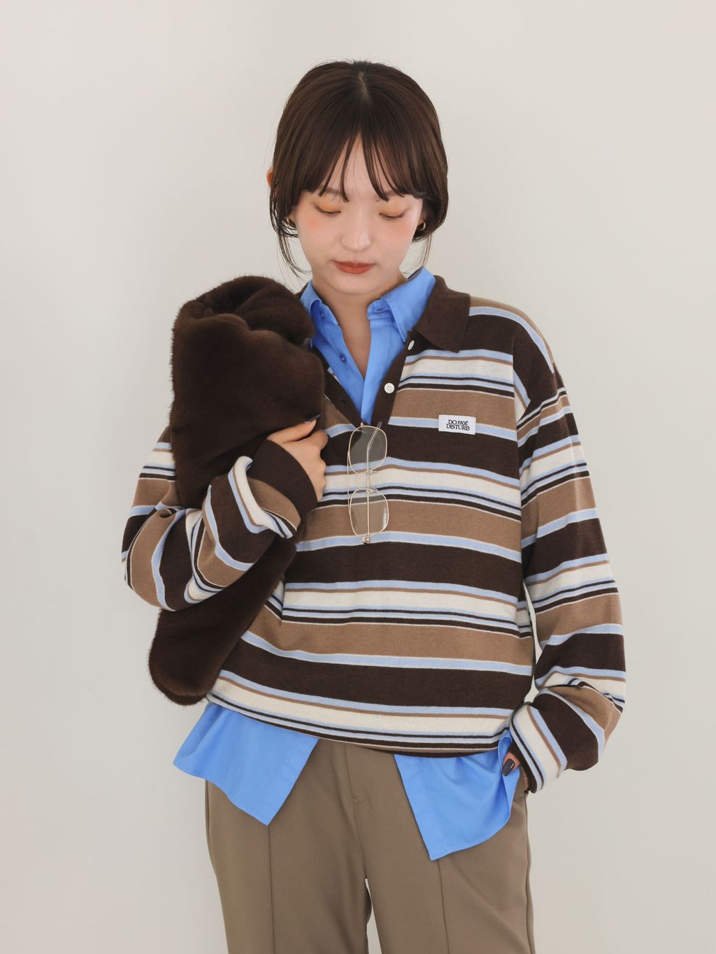 追加》LOUNA SLOBE別注 ニットポロのコーディネートスナップ（ayumi