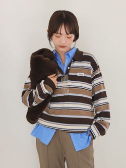 追加》LOUNA SLOBE別注 ニットポロのコーディネートスナップ（ayumi