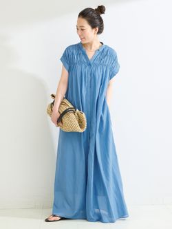 S/Mサイズ展開》手洗い可 / ボイルタックワンピースのコーディネート