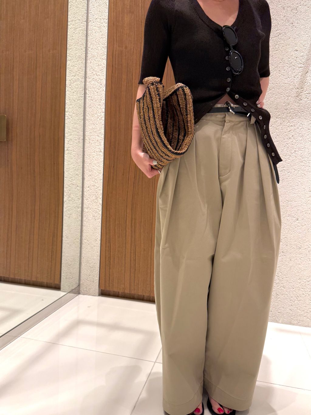 R'IAM RIB SEER カーディガンのコーディネートスナップ（riko）｜Plage