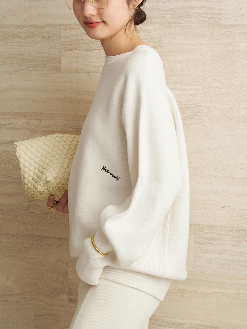 plage スウェット lesTendre white スウェットのコーディネートスナップ（mizuka