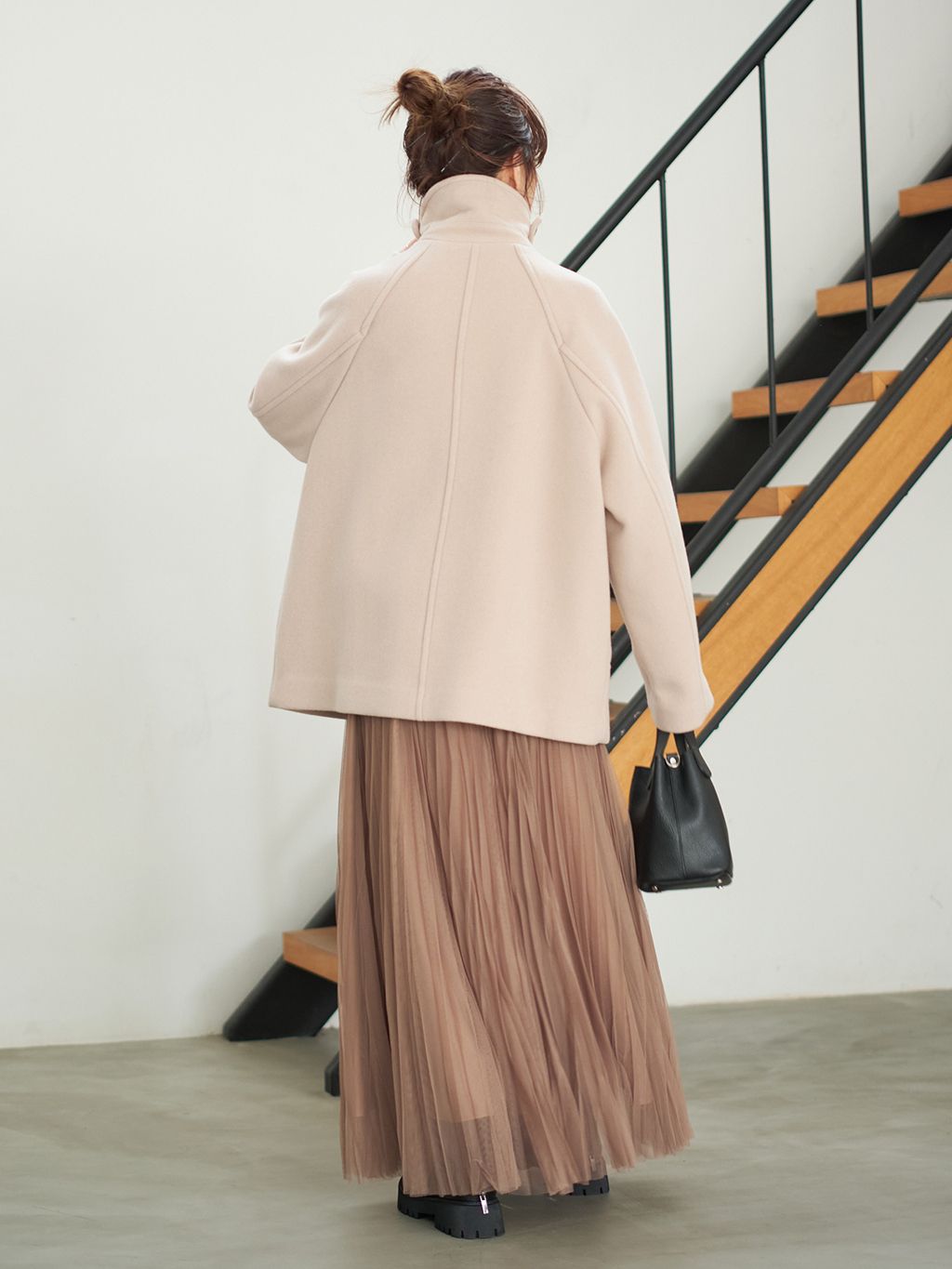 追加》S160スタンドカラーショートコートのコーディネートスナップ