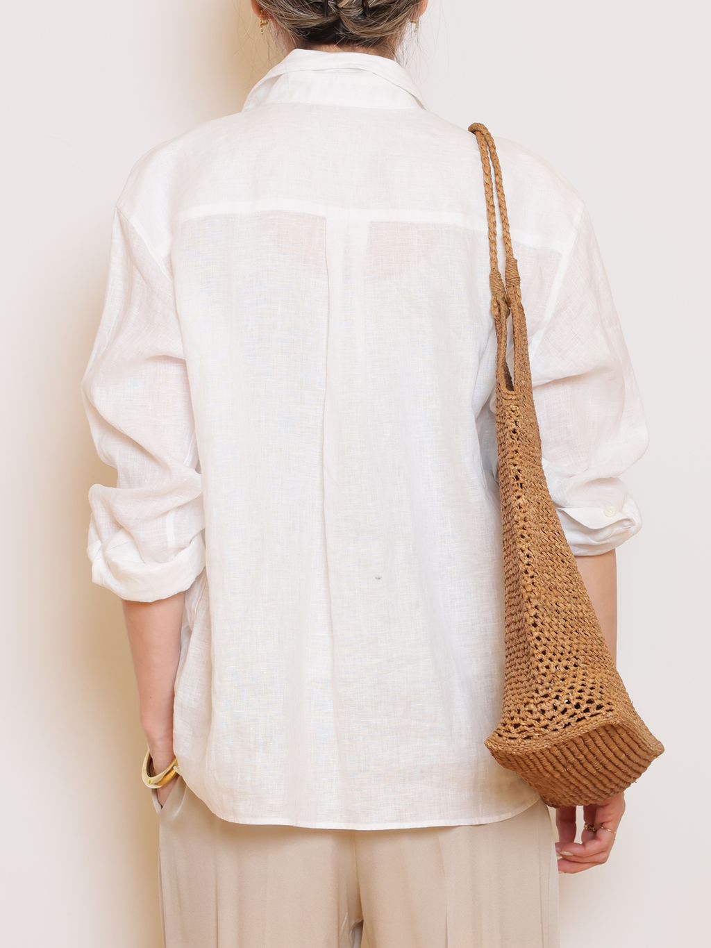 LINEN WASH CACHE シャツのコーディネートスナップ（MUSE）｜MUSE de