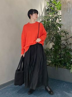 エアワッシャー ギャザースカートのコーディネートスナップ（A,K