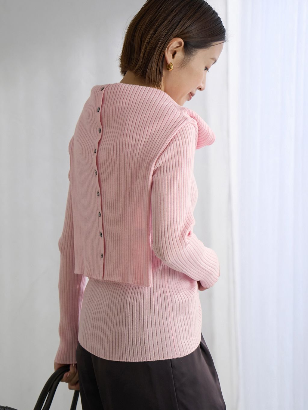 IENA イエナ ピンク メリノクールネックプルオーバー 美品 定価17600円