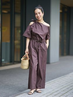 IENA LA BOUCLE タイプライターワンショルダーオールインワン（つなぎ