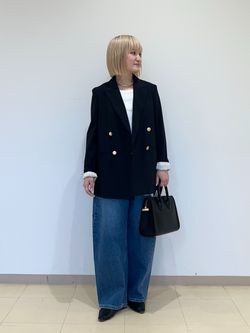 新色有り / 追加》プレーンウィーブダブルブレストジャケットの