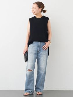 Polite ニット ベストのコーディネートスナップ（MIO）｜Deuxieme