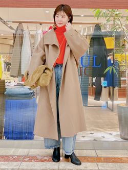 追加予約》ビーバーニュアンスカラーオーバーコートのコーディネート