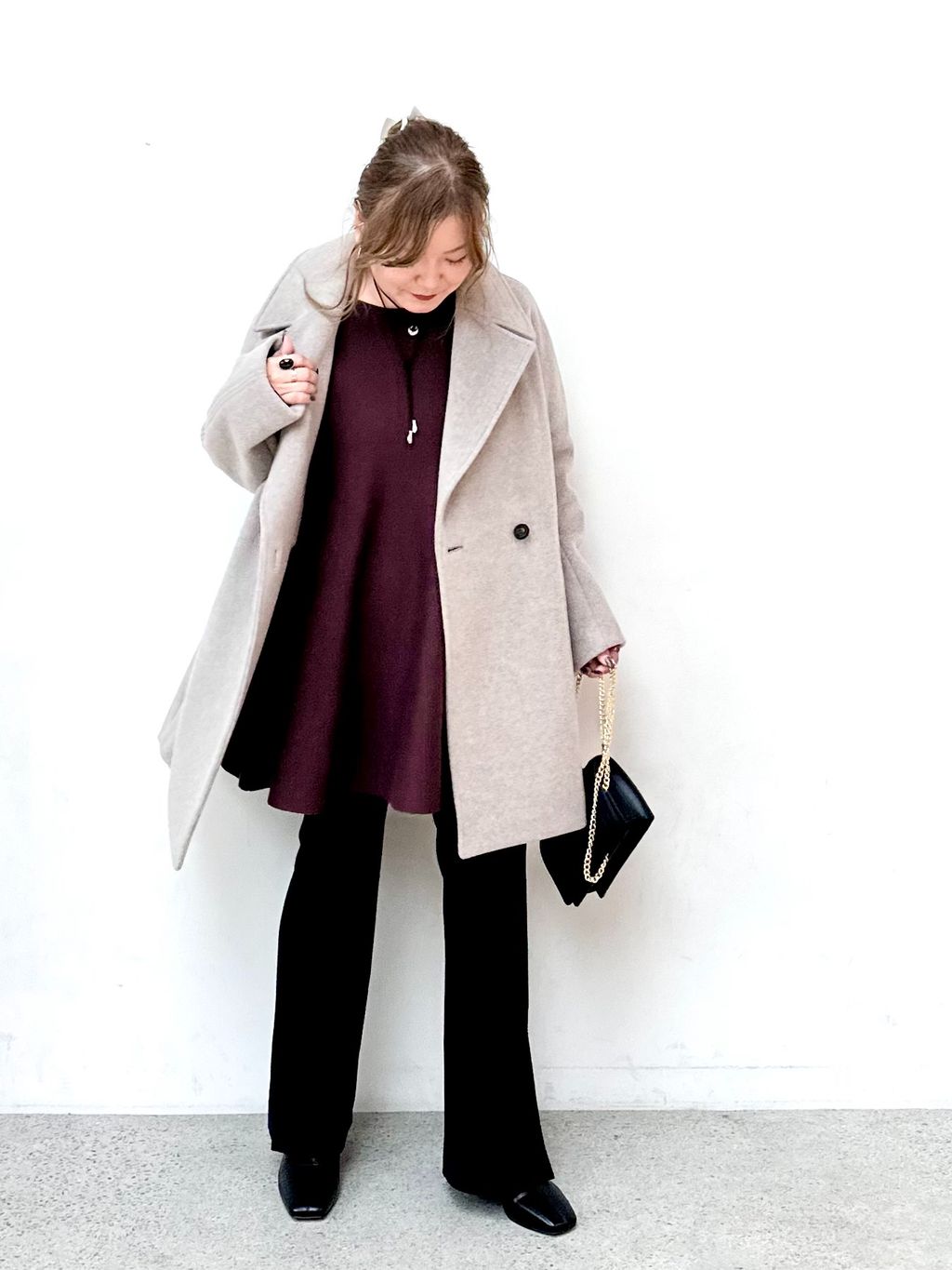 MTRビッグカラーコートのコーディネートスナップ（minami）｜NOBLE