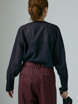 VERMEIL par iena シアーブラウス ネイビー VERMEIL par iena ブラウス シャツ 「追加」シアーブラウス レディース