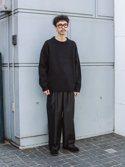 EL/エル】 3G FULLING CREWNECK：ニットのコーディネートスナップ