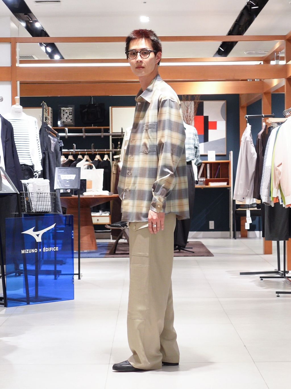 Auralee ウールシャツ　スラックス　セット AURALEE (オーラリー) SUPER LIGHT WOOL CHECK SHIRTのコーディネート