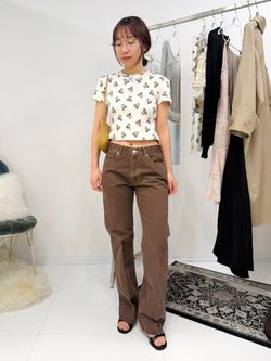 【YUHAN WANG/ユハン・ワン】purr kitty print top YUHAN WANG/ユハン・ワン】purr kitty print top（Tシャツ／カットソー
