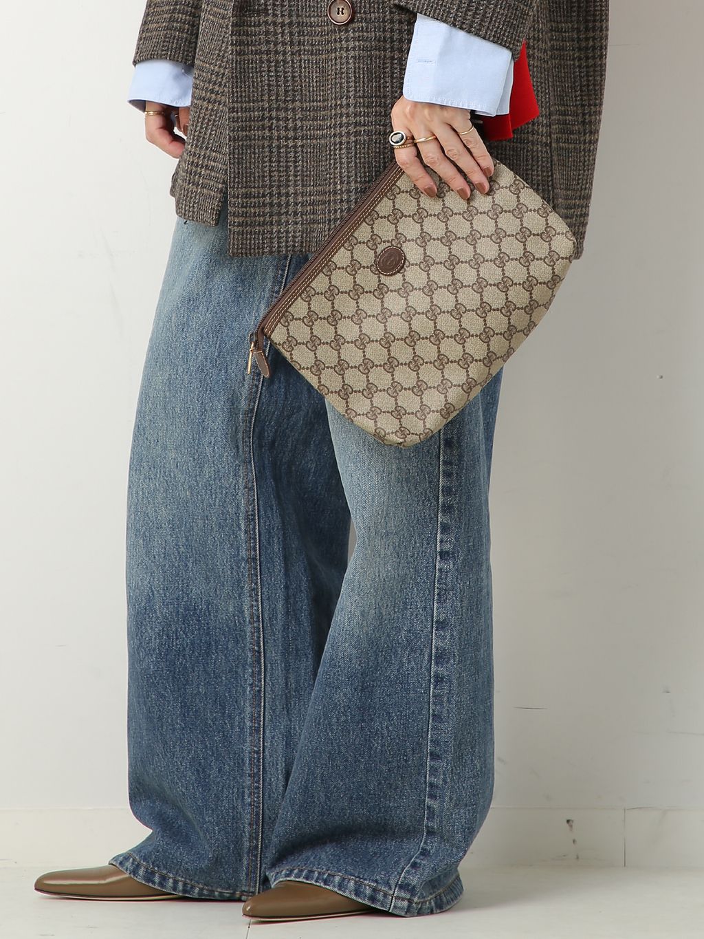 VINTAGE GUCCI /グッチ】 クラッチバッグ ggのコーディネートスナップ