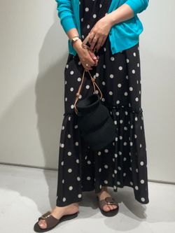 一部店舗+WEB限定》ドットティアードキャミソールワンピースの