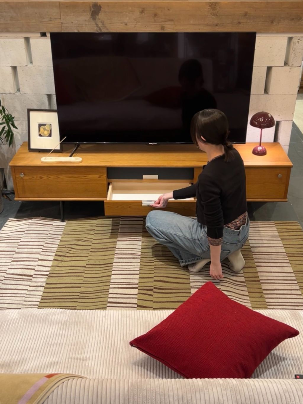 大型商品》HABITAT TV BOARD 180cm ハビタ テレビボード の