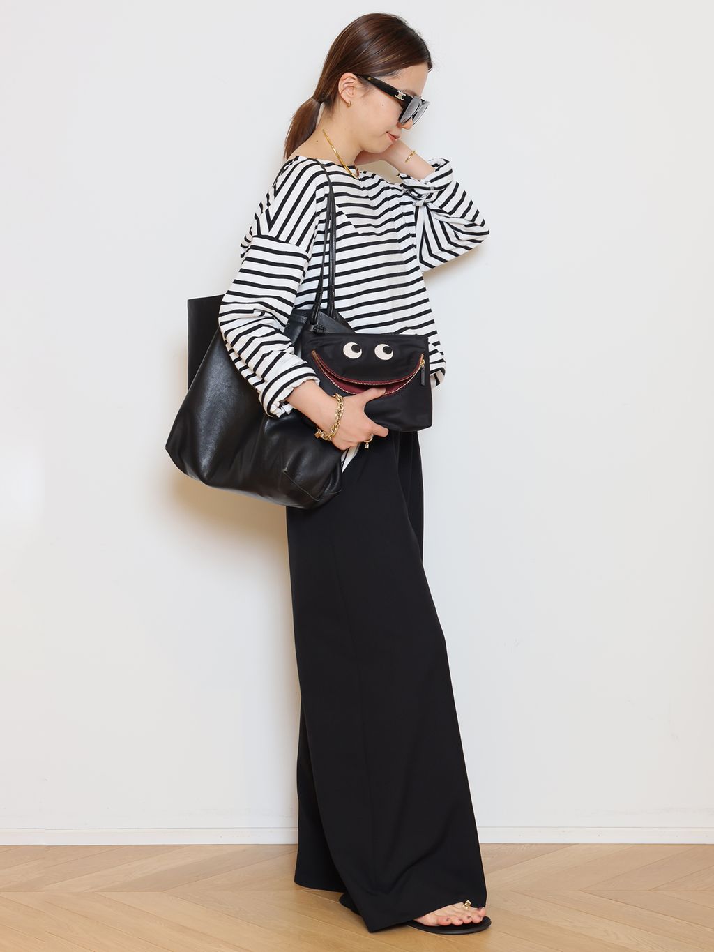 Deuxieme Classe MUSE ストライプ カットソー French Stripe Tシャツのコーディネートスナップ（HASE）｜MUSE de