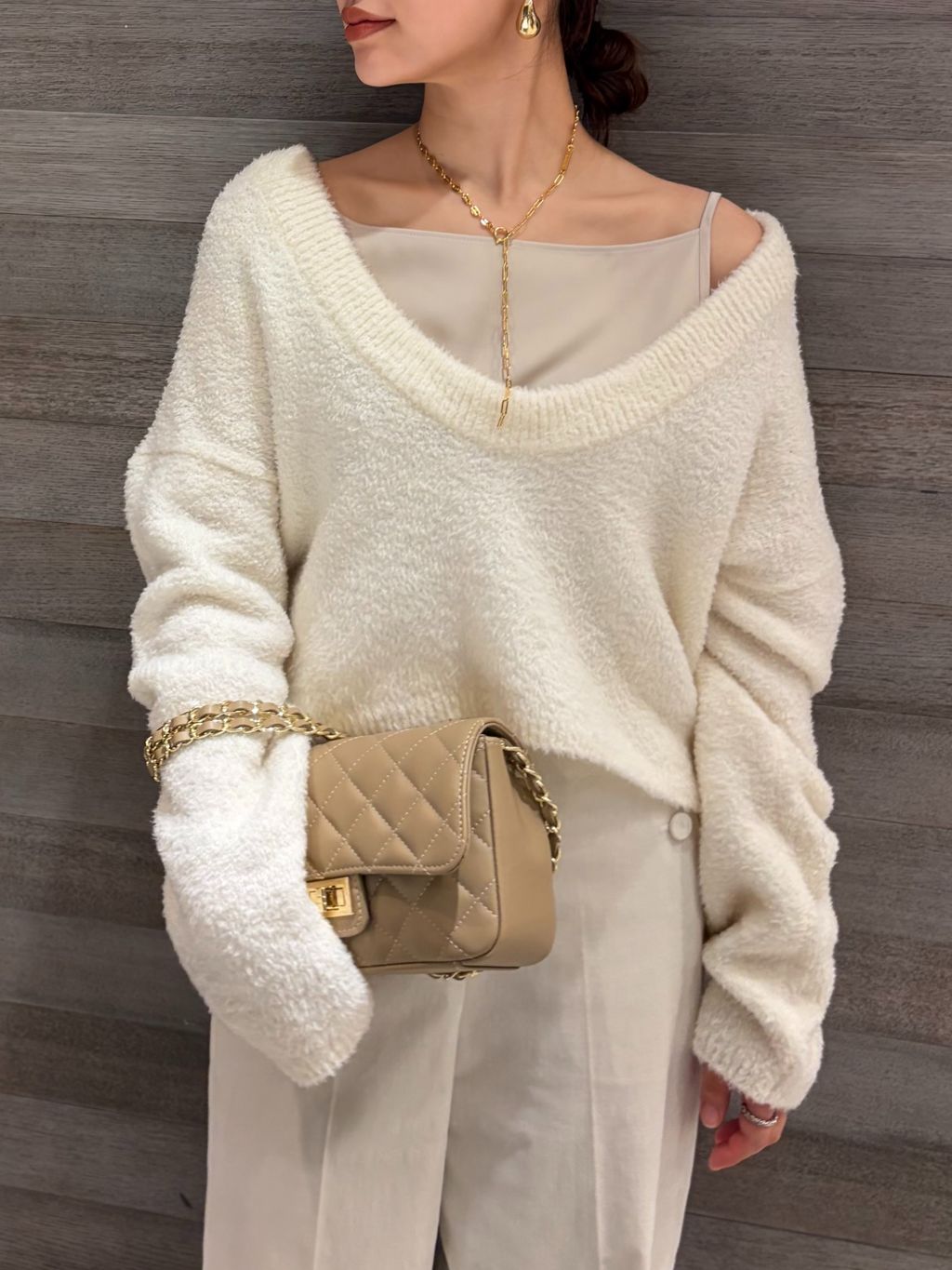 SHEARLING KNITのコーディネートスナップ（Tomoka）｜NOBLE（ノーブル