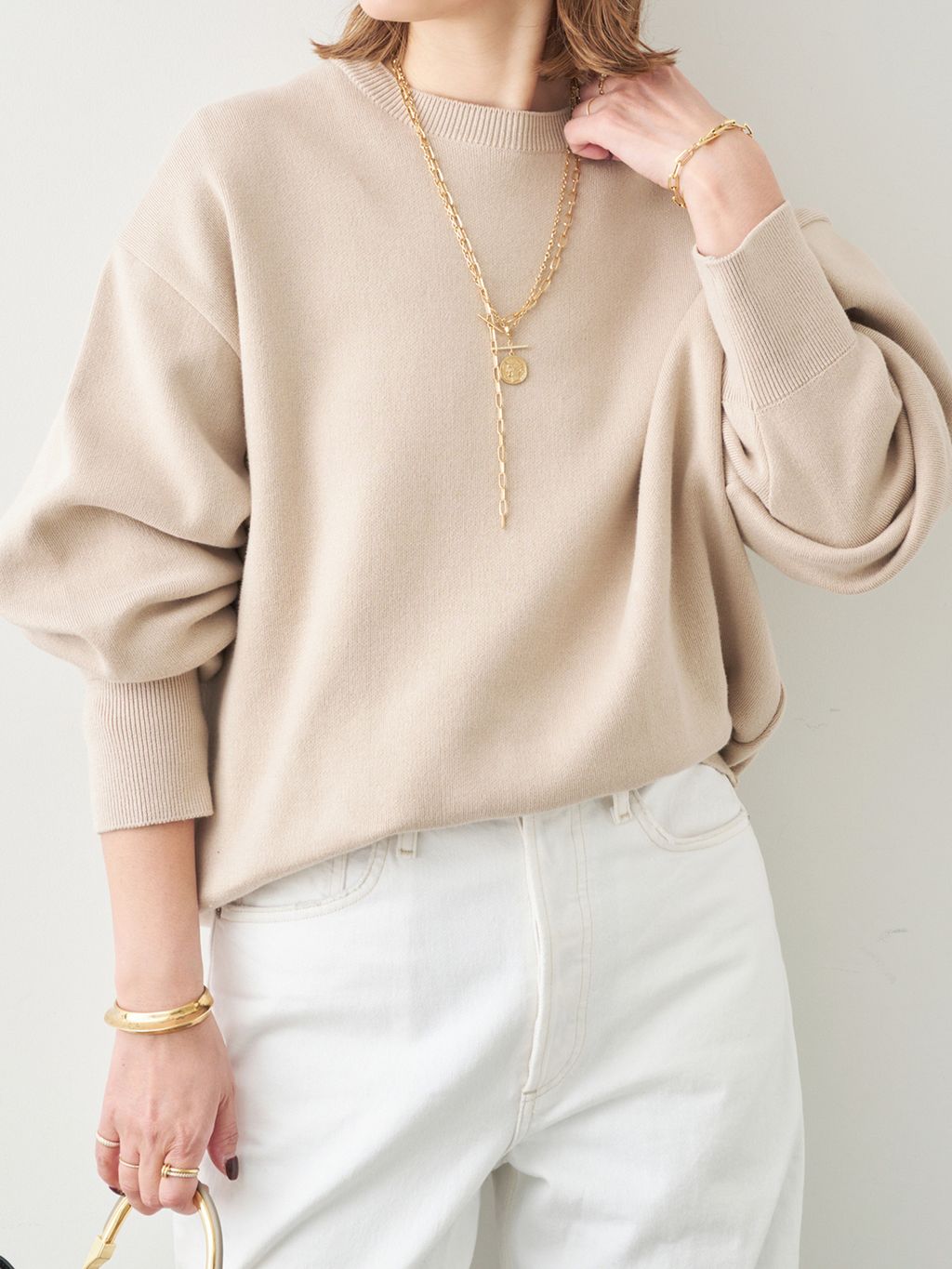 SMOOTH TOP クルーネック プルオーバーのコーディネートスナップ（MIZU