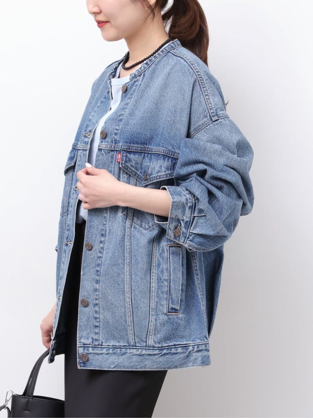 別注【LEVI'S】COLLARLESS XL TRUCKER：デニムジャケットの